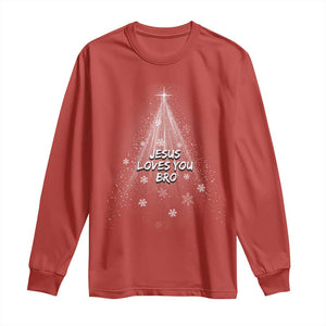 Christian Christmas Long Sleeve Shirt Jesus Loves You Bro TS14 Red Print Your Wear