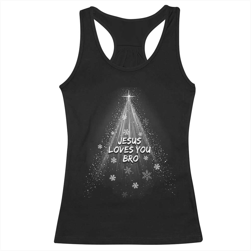 Christian Christmas Racerback Tank Top Jesus Loves You Bro TS14 Black Print Your Wear