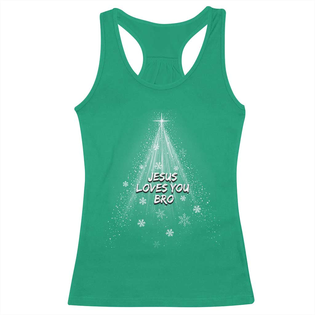 Christian Christmas Racerback Tank Top Jesus Loves You Bro TS14 Irish Green Print Your Wear
