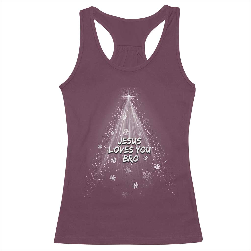 Christian Christmas Racerback Tank Top Jesus Loves You Bro TS14 Maroon Print Your Wear