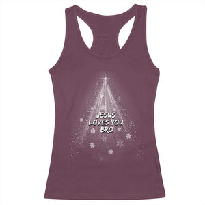 Christian Christmas Racerback Tank Top Jesus Loves You Bro TS14 Maroon Print Your Wear