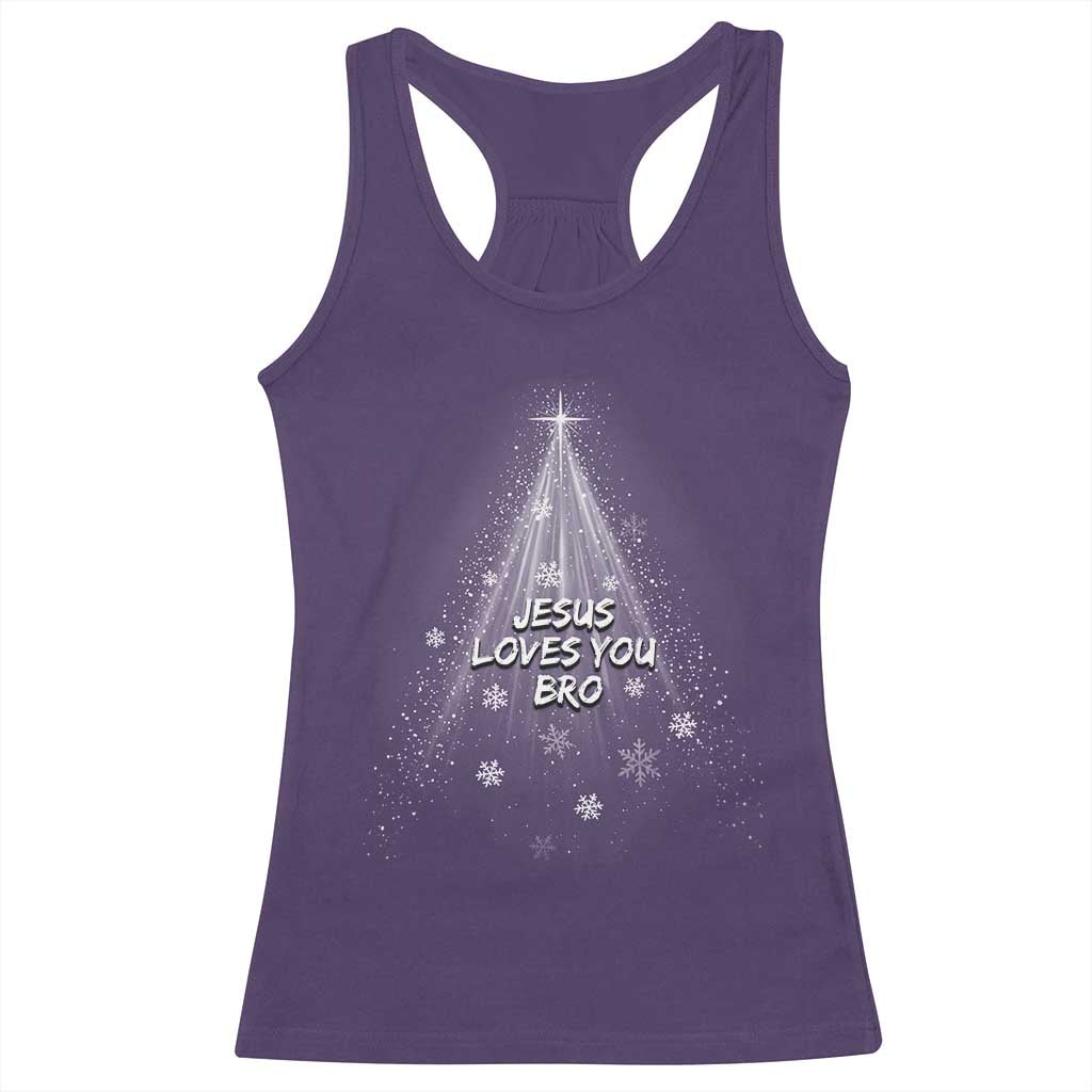 Christian Christmas Racerback Tank Top Jesus Loves You Bro TS14 Purple Print Your Wear