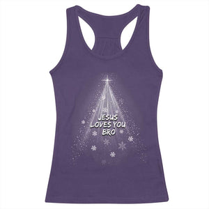 Christian Christmas Racerback Tank Top Jesus Loves You Bro TS14 Purple Print Your Wear