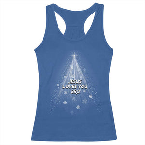 Christian Christmas Racerback Tank Top Jesus Loves You Bro TS14 Royal Blue Print Your Wear