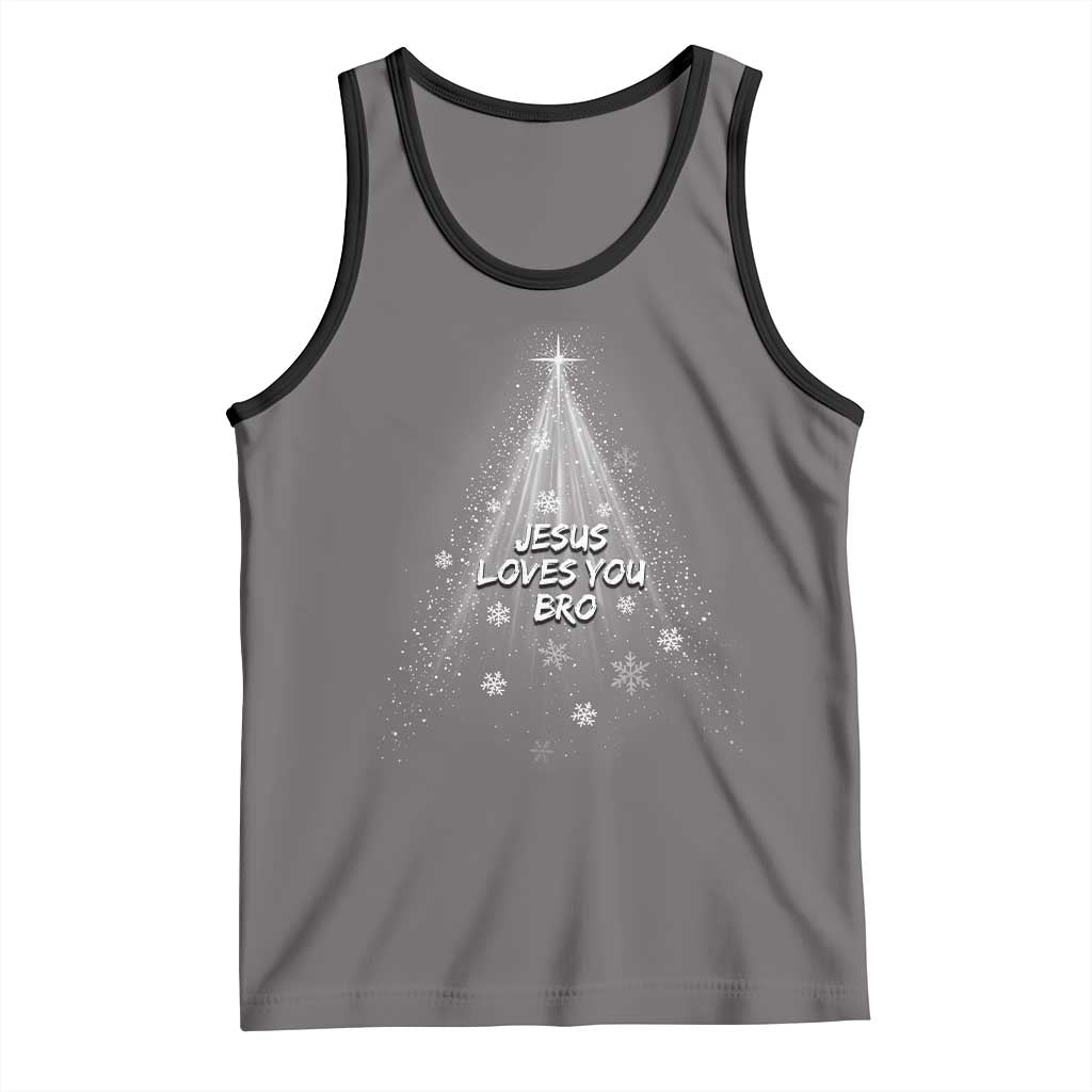 Christian Christmas Tank Top Jesus Loves You Bro TS14 Deep Heather Black Print Your Wear