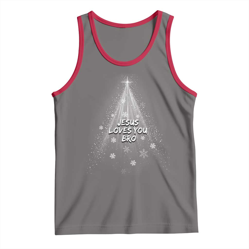 Christian Christmas Tank Top Jesus Loves You Bro TS14 Deep Heather Red Print Your Wear