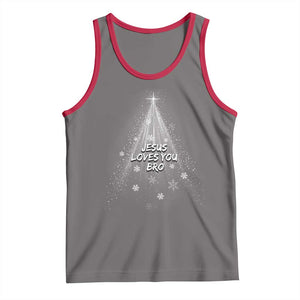 Christian Christmas Tank Top Jesus Loves You Bro TS14 Deep Heather Red Print Your Wear