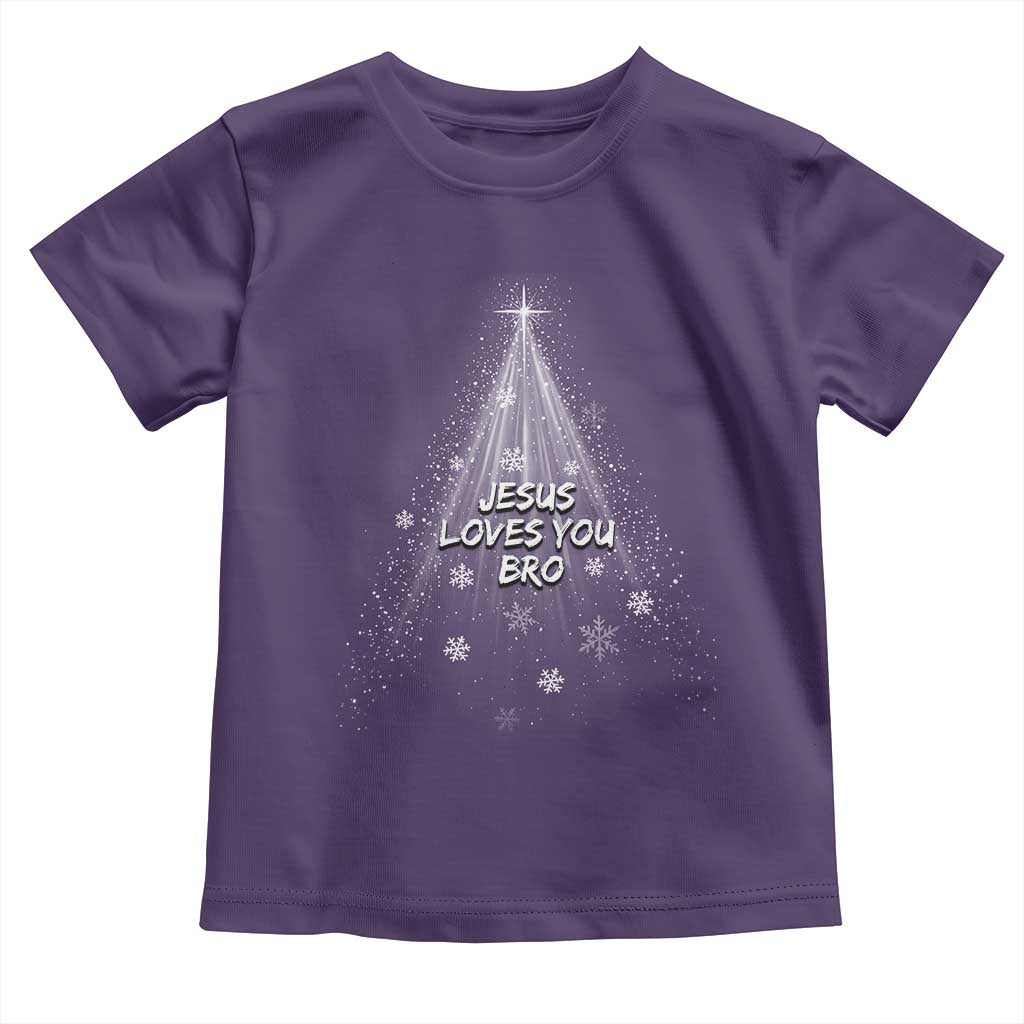 Christian Christmas Toddler T Shirt Jesus Loves You Bro TS14 Purple Print Your Wear