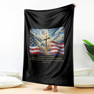 Jesus Christian Throw Blanket American Flag Religious Cross Bible Verse Faith Inspirational TS14 Print Your Wear