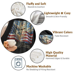 Jesus Christian Throw Blanket American Flag Religious Cross Bible Verse Faith Inspirational TS14 Print Your Wear