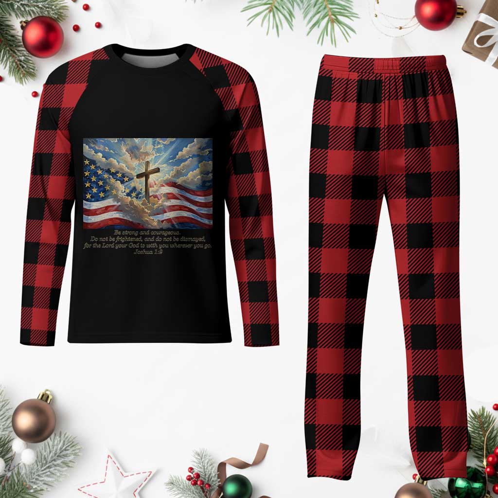 Jesus Christian Plaid Pajama Set American Flag Religious Cross Bible Verse Faith Inspirational TS14 Buffalo Plaid Print Your Wear