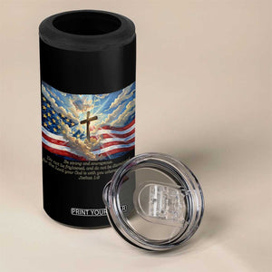 Jesus Christian 4 in 1 Can Cooler Tumbler American Flag Religious Cross Bible Verse Faith Inspirational TS14 Print Your Wear