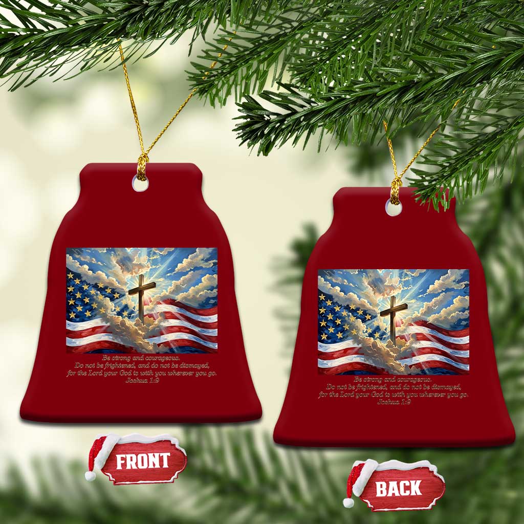 Jesus Christian Ceramic Ornament American Flag Religious Cross Bible Verse Faith Inspirational TS14 Print Your Wear
