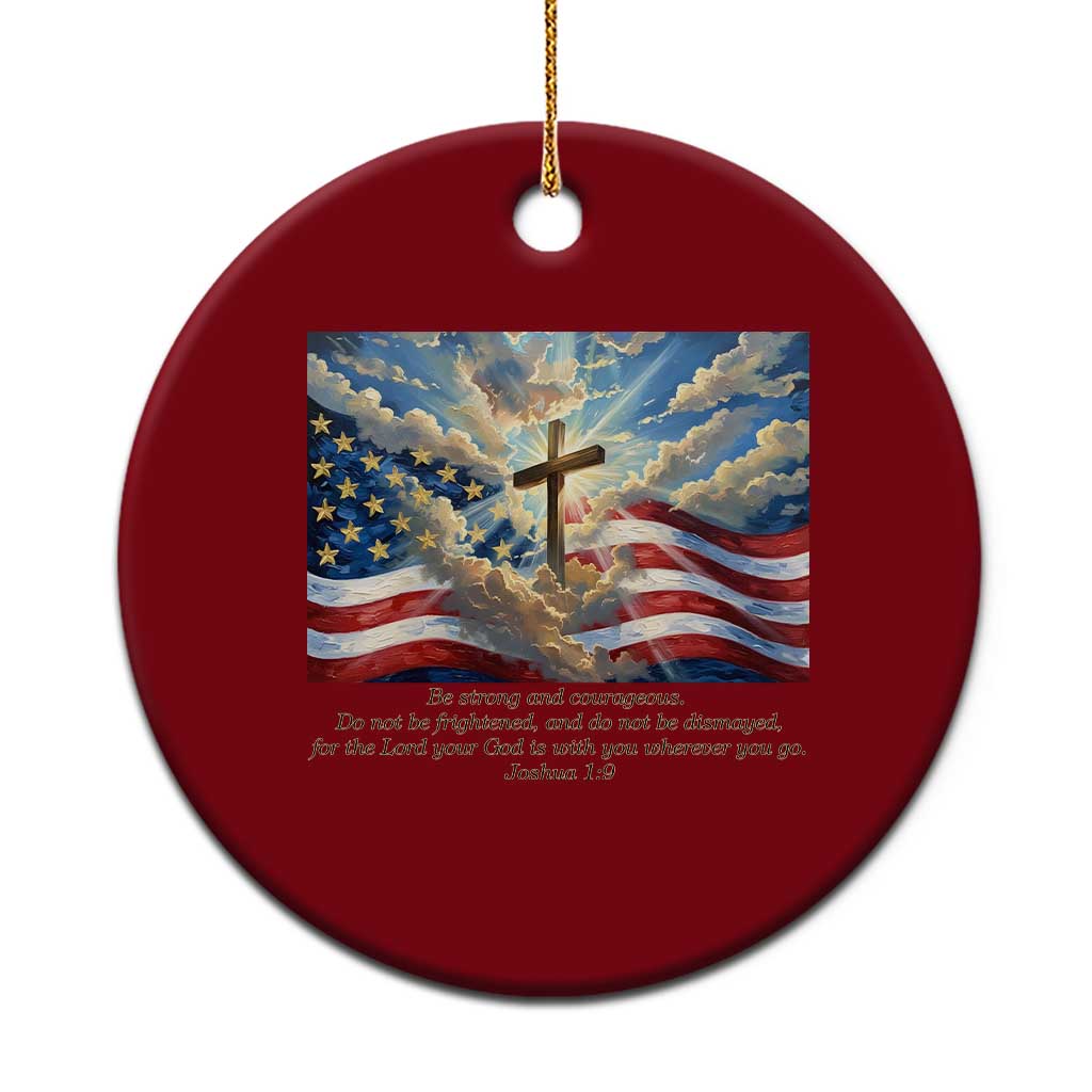 Jesus Christian Ceramic Ornament American Flag Religious Cross Bible Verse Faith Inspirational TS14 1pc Red Print Your Wear