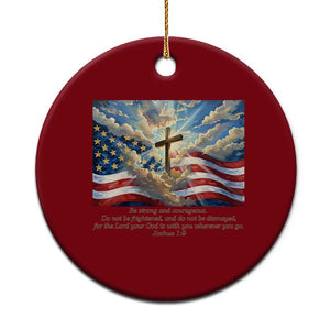 Jesus Christian Ceramic Ornament American Flag Religious Cross Bible Verse Faith Inspirational TS14 1pc Red Print Your Wear