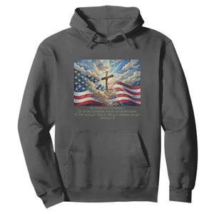 Jesus Christian Hoodie American Flag Religious Cross Bible Verse Faith Inspirational TS14 Dark Heather Print Your Wear