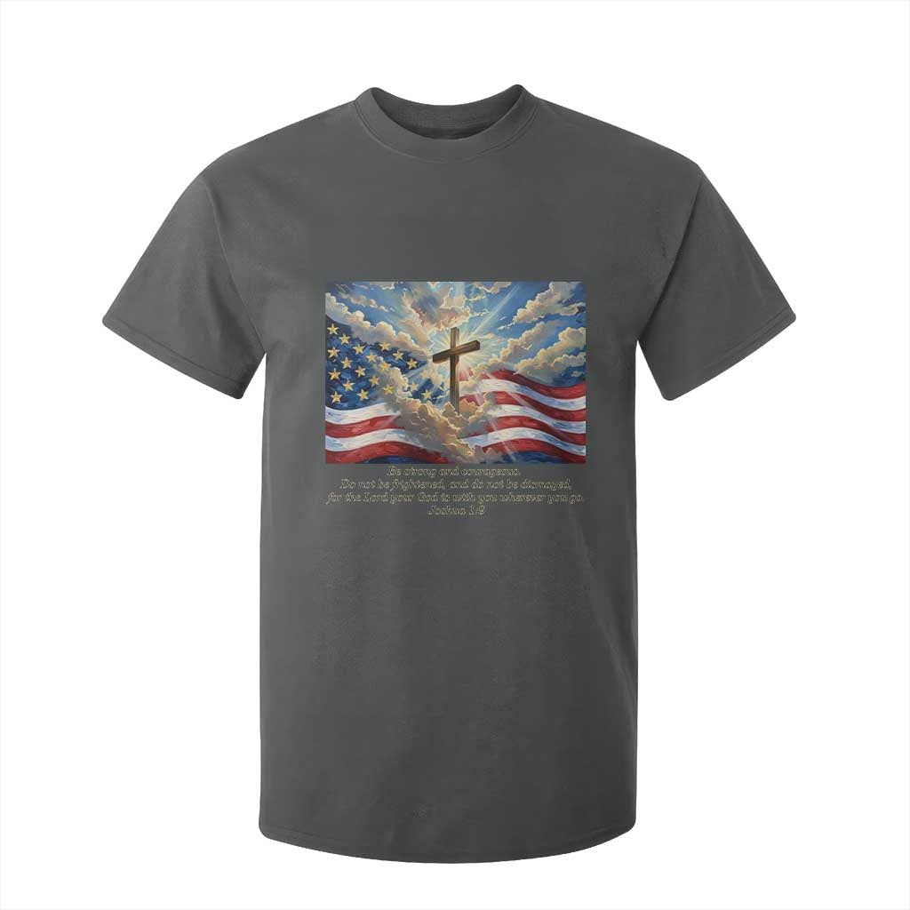 Jesus Christian T Shirt For Kid American Flag Religious Cross Bible Verse Faith Inspirational TS14 Dark Heather Print Your Wear