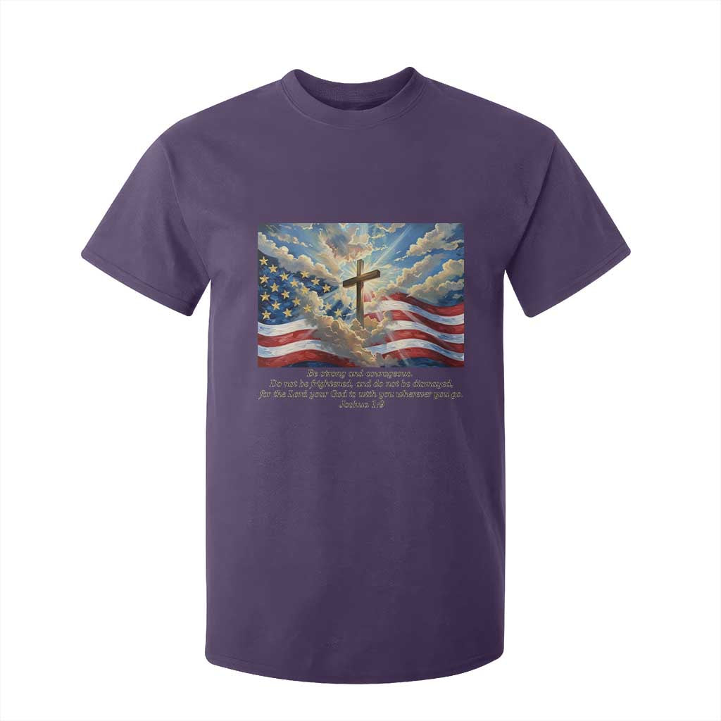 Jesus Christian T Shirt For Kid American Flag Religious Cross Bible Verse Faith Inspirational TS14 Purple Print Your Wear
