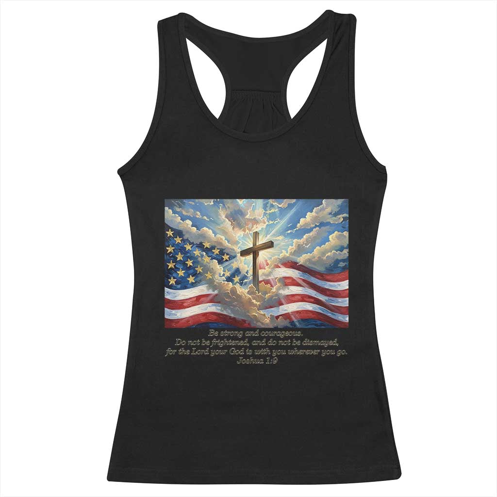 Jesus Christian Racerback Tank Top American Flag Religious Cross Bible Verse Faith Inspirational TS14 Black Print Your Wear