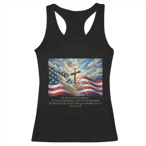 Jesus Christian Racerback Tank Top American Flag Religious Cross Bible Verse Faith Inspirational TS14 Black Print Your Wear