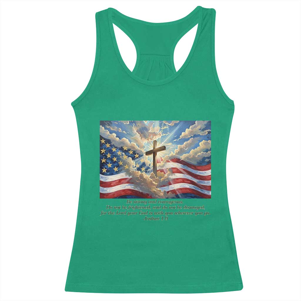 Jesus Christian Racerback Tank Top American Flag Religious Cross Bible Verse Faith Inspirational TS14 Irish Green Print Your Wear