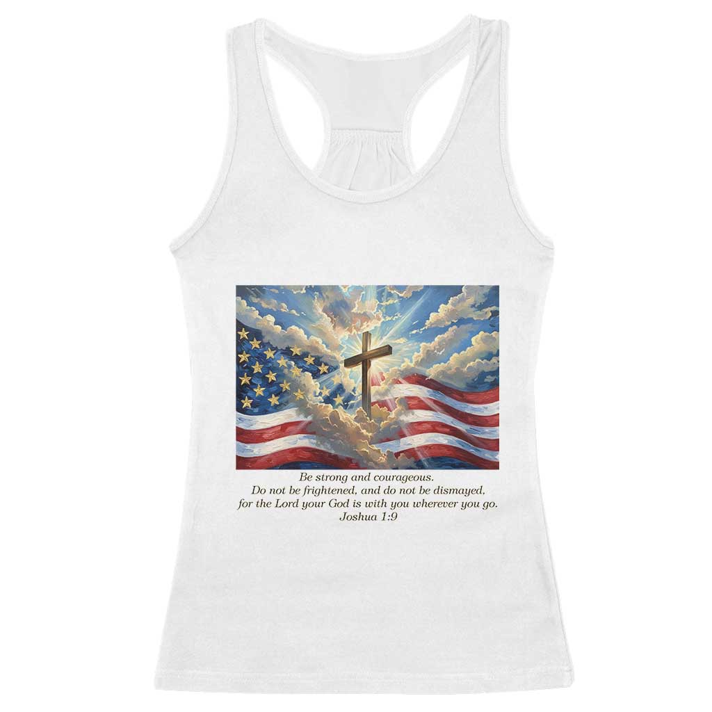 Jesus Christian Racerback Tank Top American Flag Religious Cross Bible Verse Faith Inspirational TS14 White Print Your Wear