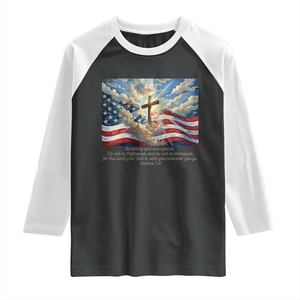 Jesus Christian Raglan Shirt American Flag Religious Cross Bible Verse Faith Inspirational TS14 Black White Print Your Wear