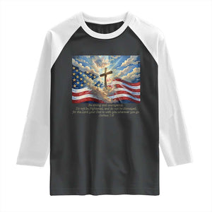 Jesus Christian Raglan Shirt American Flag Religious Cross Bible Verse Faith Inspirational TS14 Black White Print Your Wear