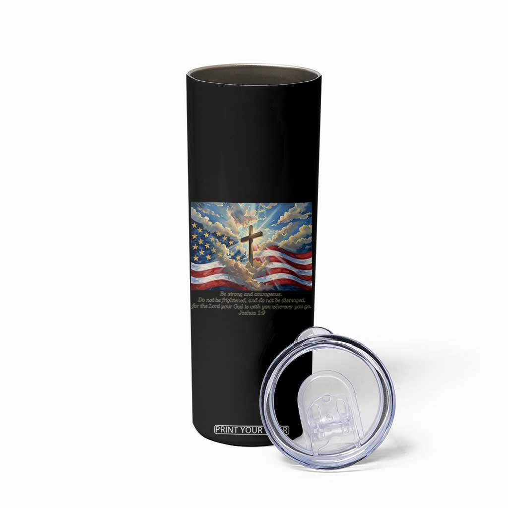 Jesus Christian Skinny Tumbler American Flag Religious Cross Bible Verse Faith Inspirational TS14 Print Your Wear