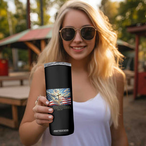 Jesus Christian Skinny Tumbler American Flag Religious Cross Bible Verse Faith Inspirational TS14 Print Your Wear