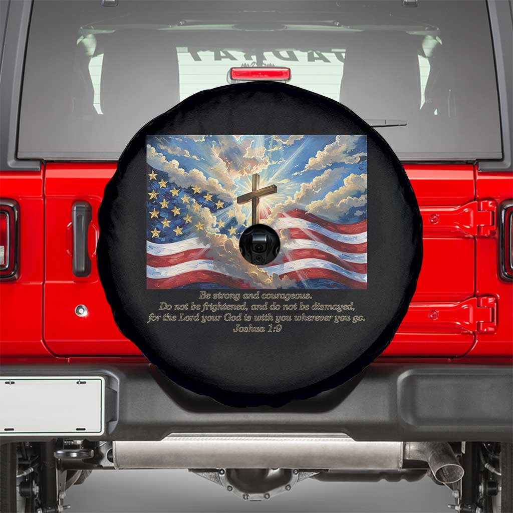 Jesus Christian Spare Tire Cover American Flag Religious Cross Bible Verse Faith Inspirational TS14 Black Print Your Wear