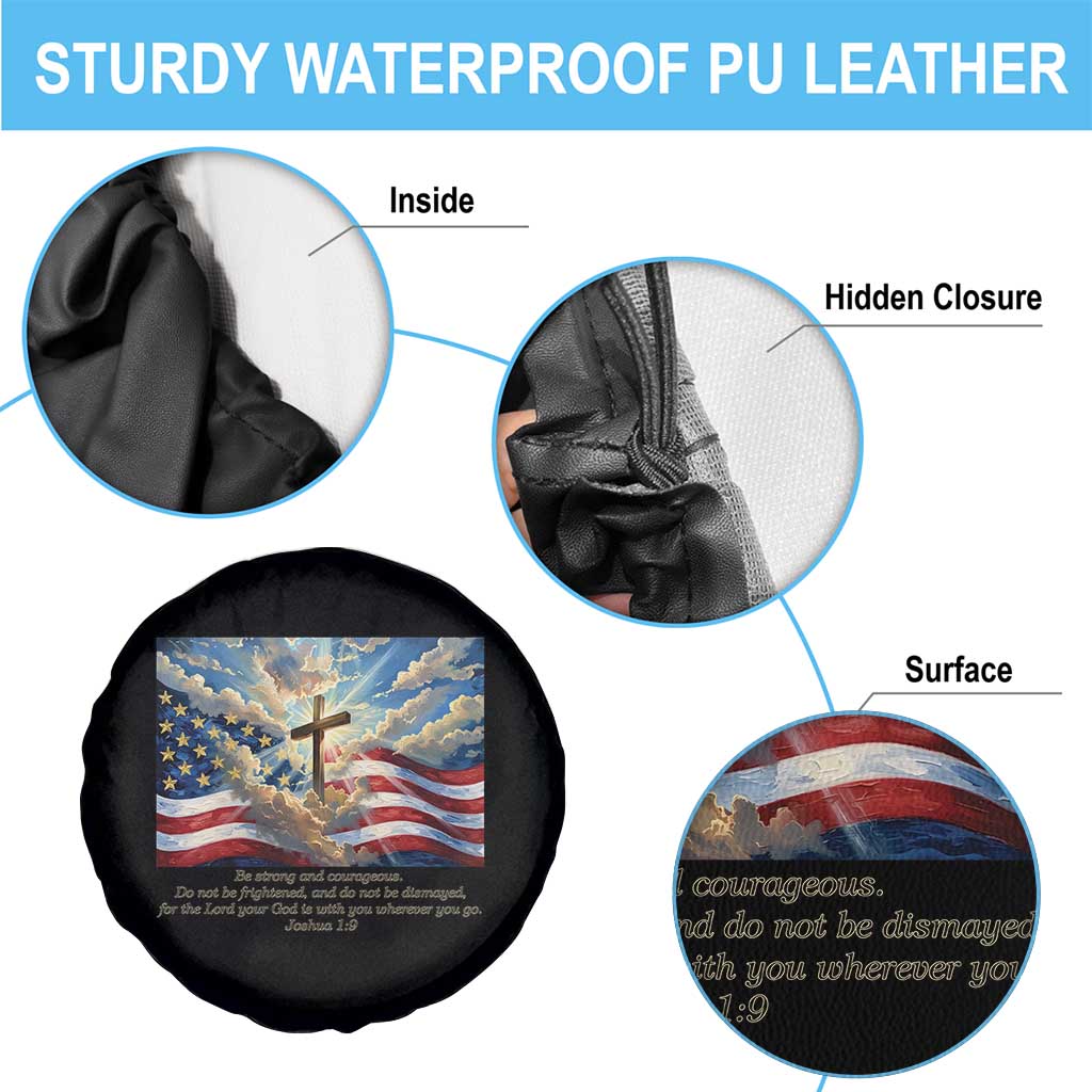 Jesus Christian Spare Tire Cover American Flag Religious Cross Bible Verse Faith Inspirational TS14 Print Your Wear