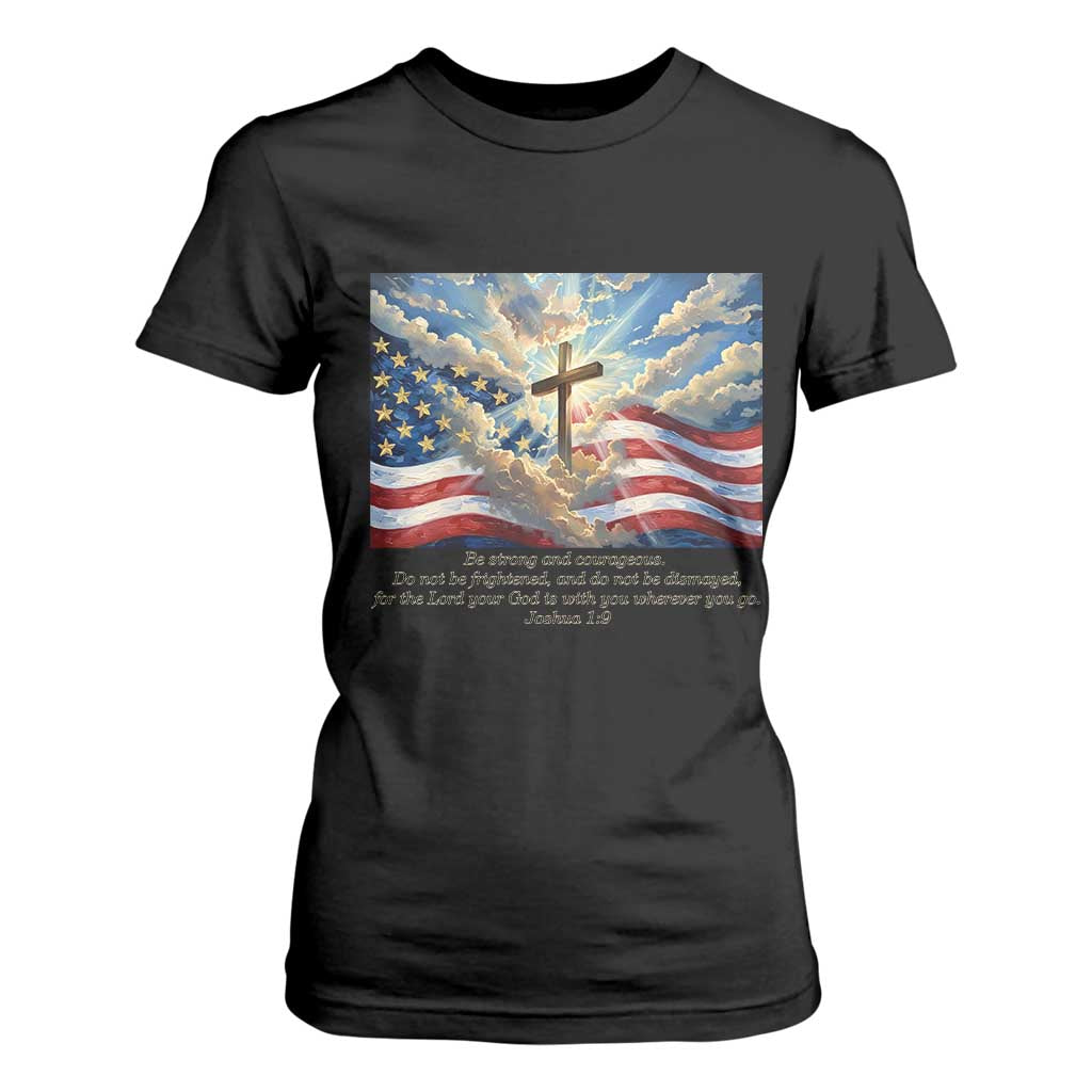Jesus Christian T Shirt For Women American Flag Religious Cross Bible Verse Faith Inspirational TS14 Black Print Your Wear
