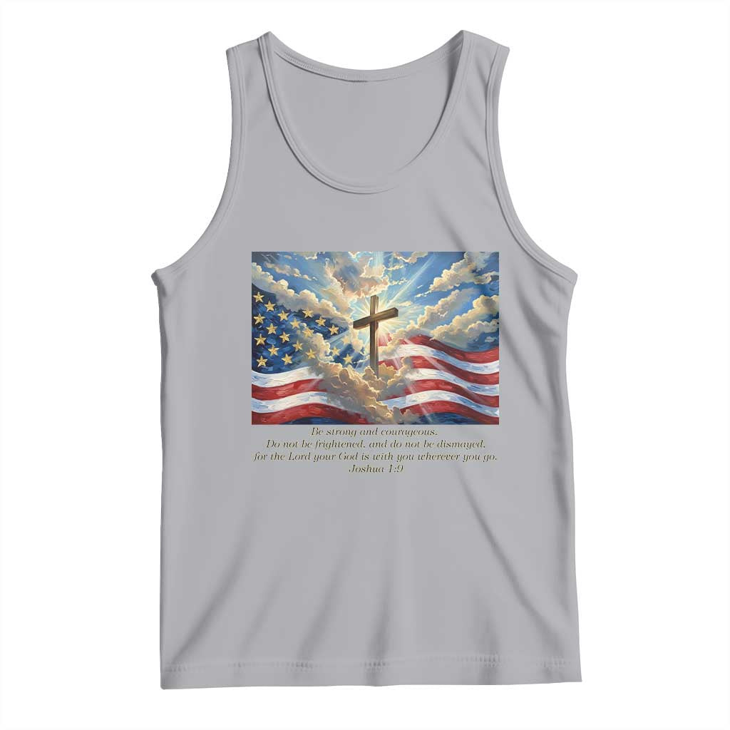 Jesus Christian Tank Top American Flag Religious Cross Bible Verse Faith Inspirational TS14 Athletic Heather Print Your Wear