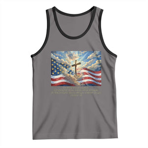 Jesus Christian Tank Top American Flag Religious Cross Bible Verse Faith Inspirational TS14 Deep Heather Black Print Your Wear