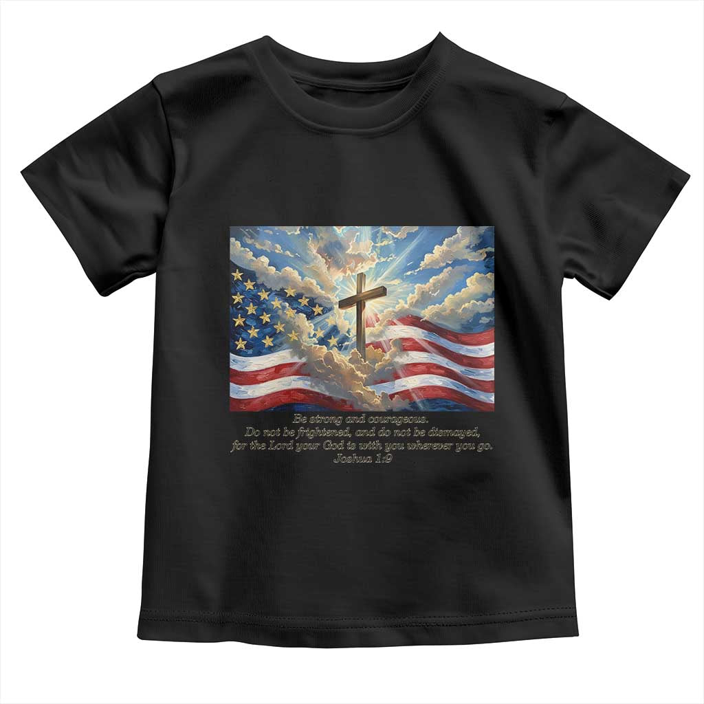 Jesus Christian Toddler T Shirt American Flag Religious Cross Bible Verse Faith Inspirational TS14 Black Print Your Wear