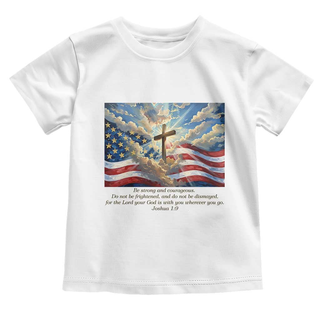 Jesus Christian Toddler T Shirt American Flag Religious Cross Bible Verse Faith Inspirational TS14 White Print Your Wear