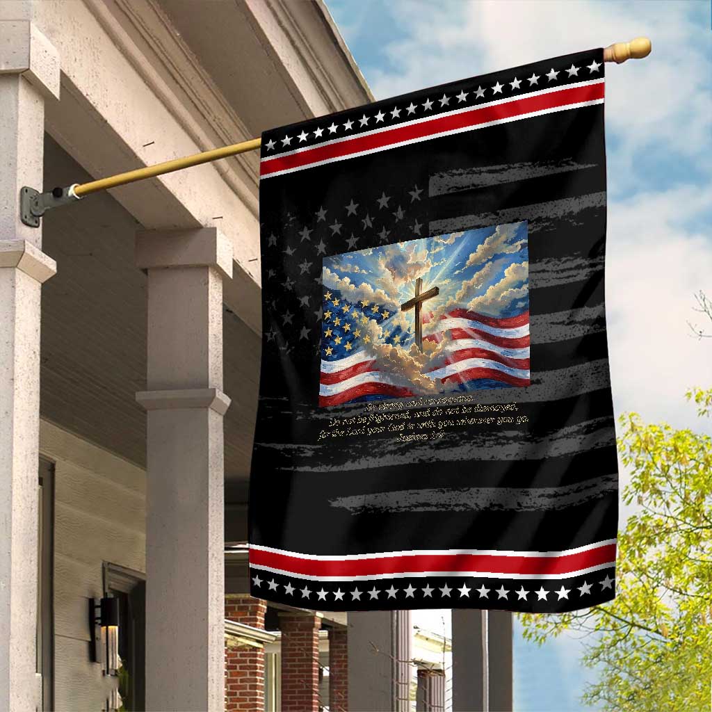 Jesus Christian Garden Flag American Flag Religious Cross Bible Verse Faith Inspirational TS14 Distressed Black Red Print Your Wear