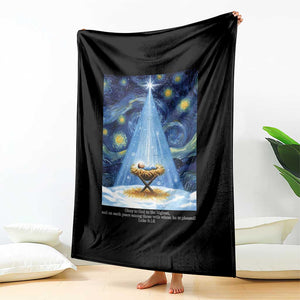 Christian Christmas Throw Blanket Nativity Scene Jeus Baby Starry Night Xmas TS14 Print Your Wear