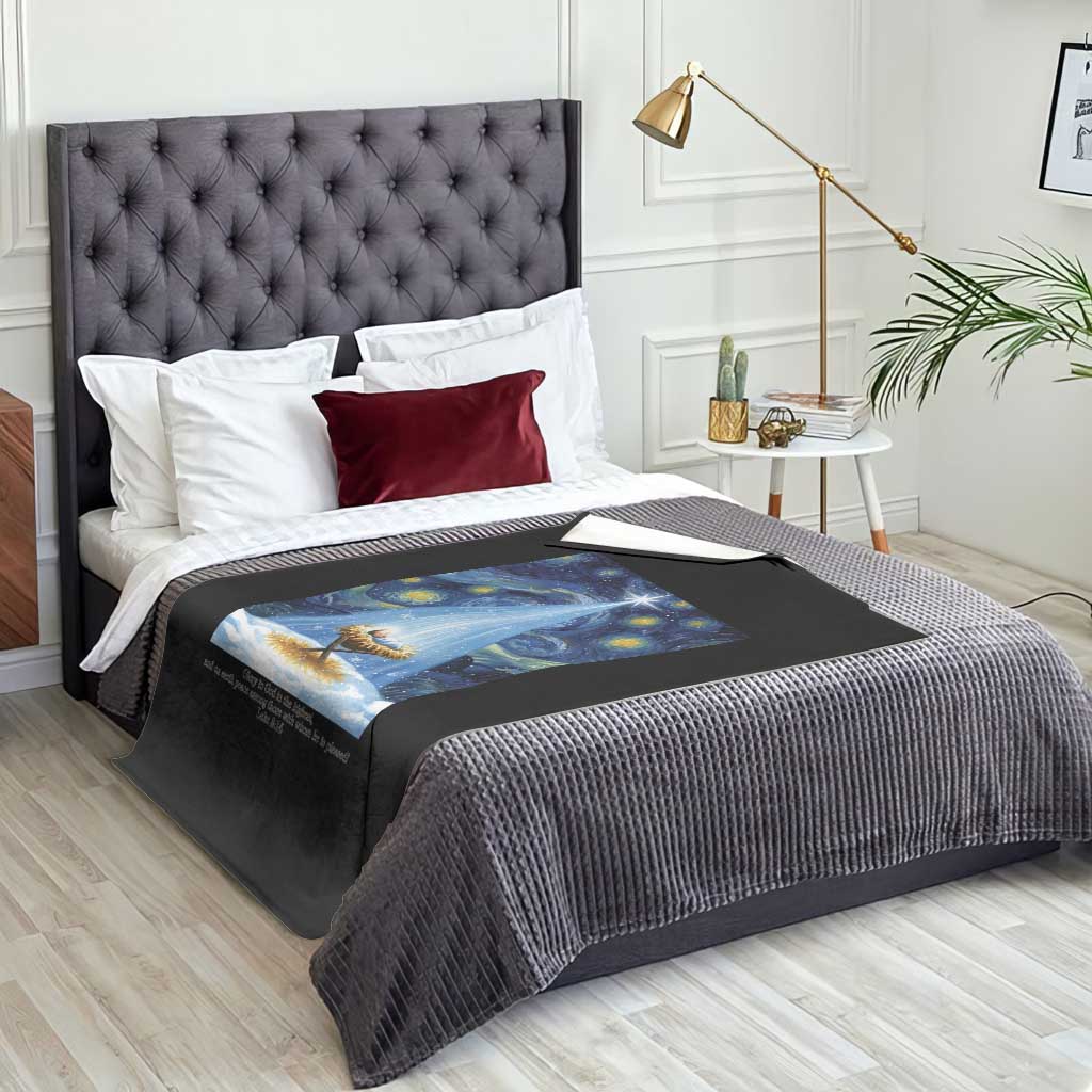 Christian Christmas Throw Blanket Nativity Scene Jeus Baby Starry Night Xmas TS14 Print Your Wear