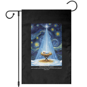 Christian Christmas Garden Flag Nativity Scene Jeus Baby Starry Night Xmas TS14 Black Print Your Wear