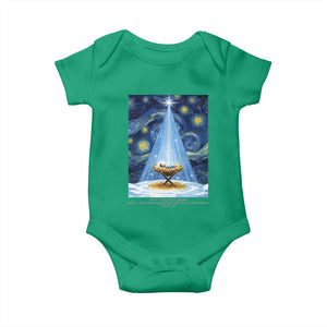 Christian Christmas Baby Onesie Nativity Scene Jeus Baby Starry Night Xmas TS14 Irish Green Print Your Wear