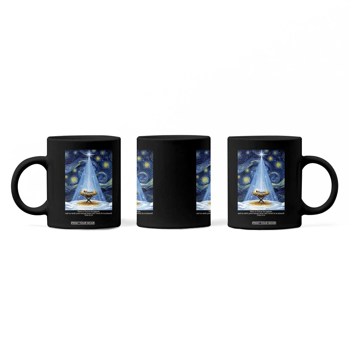 Christian Christmas Coffee Mug Nativity Scene Jeus Baby Starry Night Xmas TS14 Print Your Wear