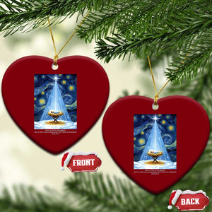 Christian Xmas Ceramic Ornament Nativity Scene Jeus Baby Starry Night Xmas TS14 Print Your Wear