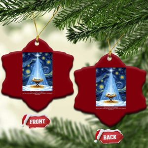 Christian Xmas Ceramic Ornament Nativity Scene Jeus Baby Starry Night Xmas TS14 Print Your Wear
