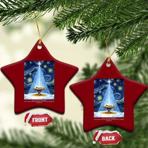 Christian Xmas Ceramic Ornament Nativity Scene Jeus Baby Starry Night Xmas TS14 Print Your Wear