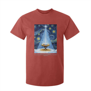 Christian Christmas T Shirt For Kid Nativity Scene Jeus Baby Starry Night Xmas TS14 Red Print Your Wear