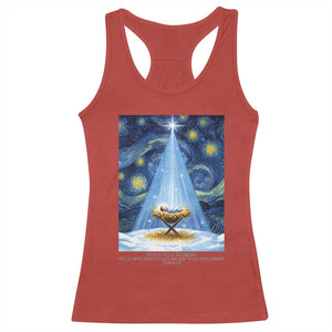 Christian Christmas Racerback Tank Top Nativity Scene Jeus Baby Starry Night Xmas TS14 Red Print Your Wear