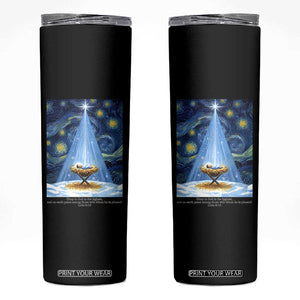 Christian Christmas Skinny Tumbler Nativity Scene Jeus Baby Starry Night Xmas TS14 Black Print Your Wear