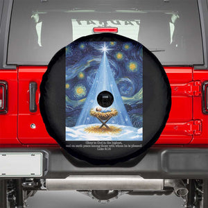 Christian Christmas Spare Tire Cover Nativity Scene Jeus Baby Starry Night Xmas TS14 Black Print Your Wear